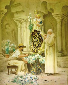 Jehan Georges Vibert : Preparations for the procession